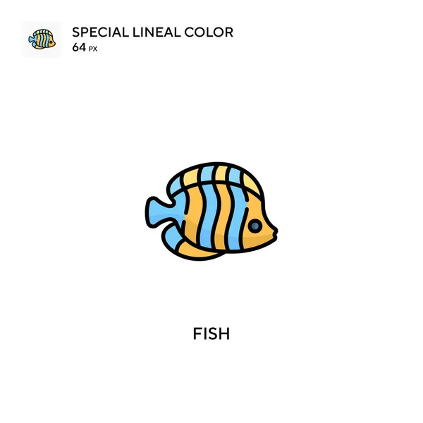 Ryby Specjalna Ikona Wektora Koloru Linii Ikony Ryb Dla Twojego — Wektor stockowy