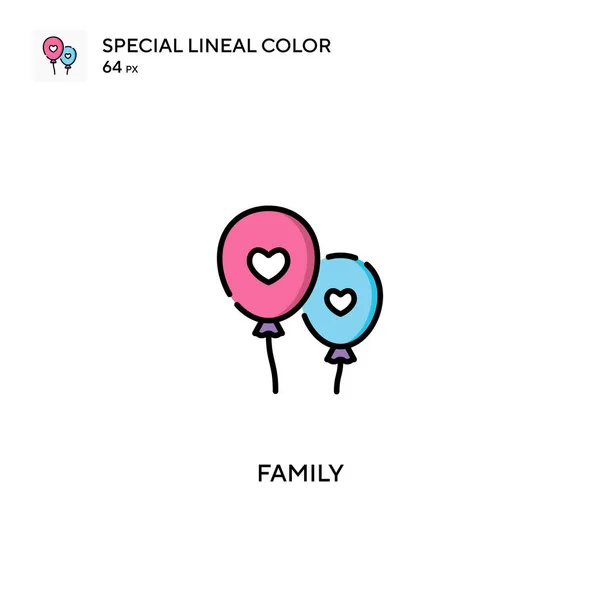 Rodzina Specjalna Ikona Wektora Koloru Linii Ikony Rodzinne Dla Twojego — Wektor stockowy