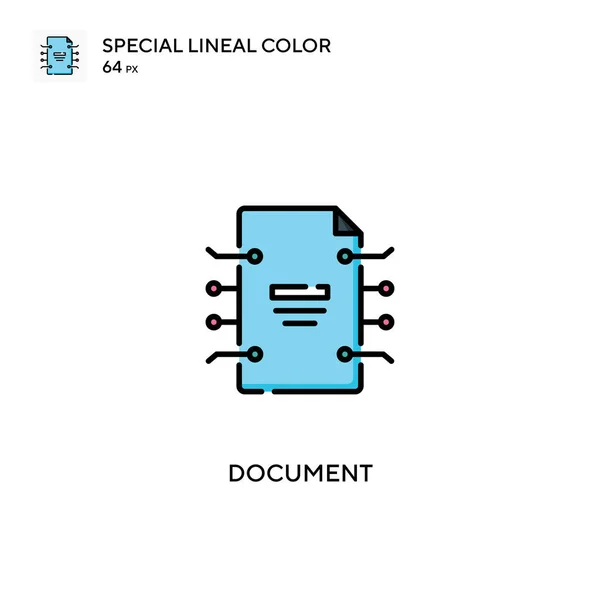 Document Icône Vectorielle Couleur Linéaire Spéciale Documenter Les Icônes Votre — Image vectorielle