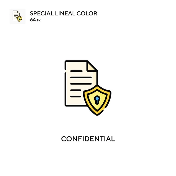 Confidencial Icono Vector Color Lineal Especial Iconos Confidenciales Para Proyecto — Archivo Imágenes Vectoriales