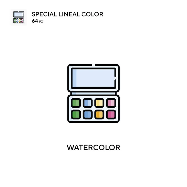 Akvarell Special Linjal Färg Vektor Ikon Akvarell Ikoner För Ditt — Stock vektor