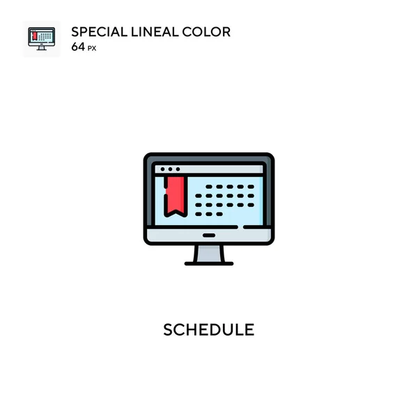 Zeitplan Spezielles Lineares Farbvektorsymbol Terminsymbole Für Ihr Geschäftsprojekt — Stockvektor