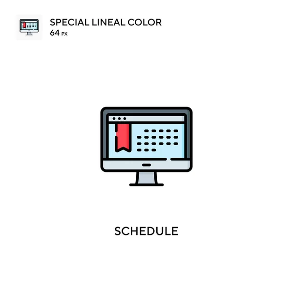 スケジュール特殊線型カラーベクトルアイコン ビジネスプロジェクトのスケジュールアイコン — ストックベクタ