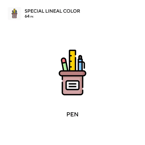Pen Special Lineáris Színvektor Ikon Pen Ikonok Üzleti Projektjéhez — Stock Vector
