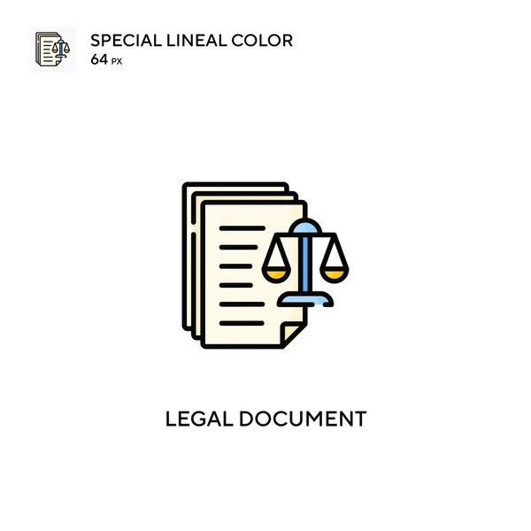 Documento Legal Icono Especial Vector Color Lineal Iconos Documentos Legales — Archivo Imágenes Vectoriales