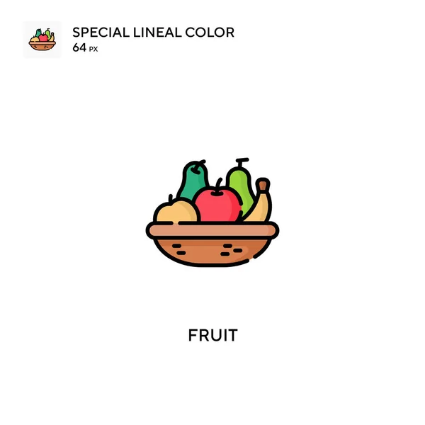 Frukt Speciell Linjal Färg Vektor Ikon Frukt Ikoner För Ditt — Stock vektor