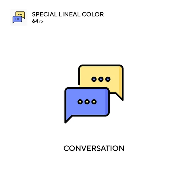 Conversatie Speciale Lijnkleur Vector Icoon Conversatie Pictogrammen Voor Business Project — Stockvector