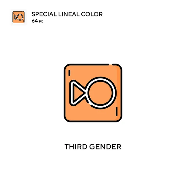 Ikon Vektor Warna Lineal Khusus Gender Ketiga Ikon Gender Ketiga - Stok Vektor