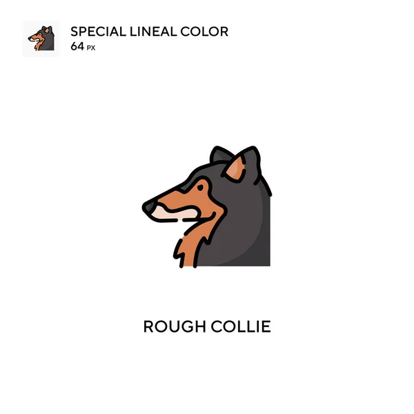 Rough Collie Special Lineal Color Vector Icon Rough Collie Icons — Stock Vector