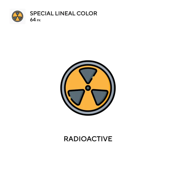 Icono Vector Color Lineal Especial Radiactivo Iconos Radiactivos Para Proyecto — Archivo Imágenes Vectoriales