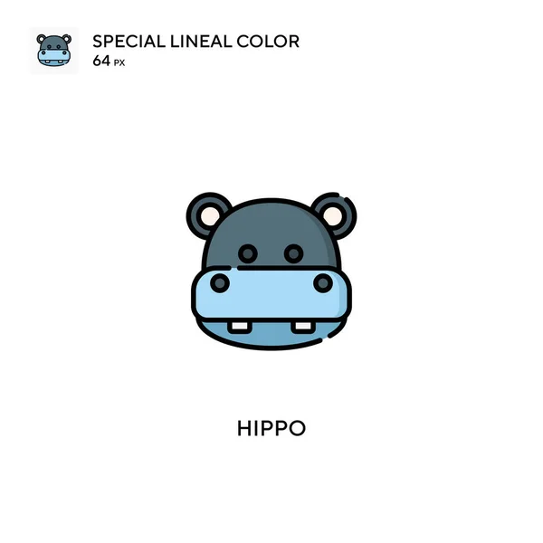 Hipopótamo Icono Especial Vector Color Lineal Iconos Hipopótamo Para Proyecto — Archivo Imágenes Vectoriales