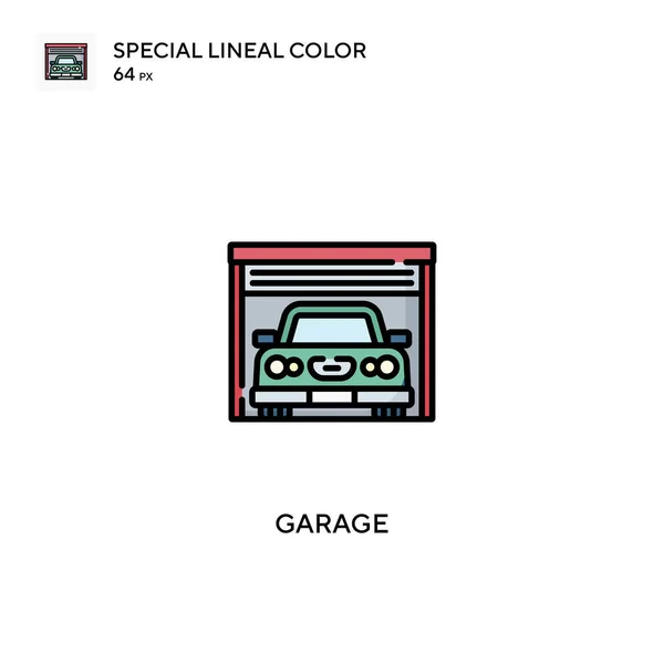 Garaż Specjalna Ikona Wektora Koloru Linii Ikony Garażowe Dla Twojego — Wektor stockowy