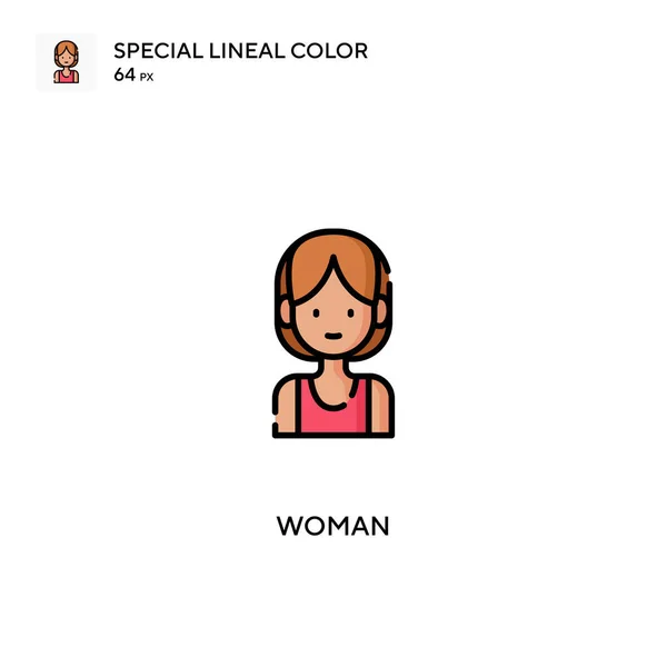 Woman Special Lineal Color Vector Icon Woman Icons Your Business — Stock Vector