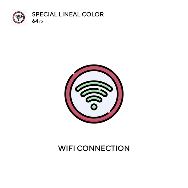 Conexão Wifi Ícone Vetorial Cores Linear Especial Ícones Conexão Para — Vetor de Stock