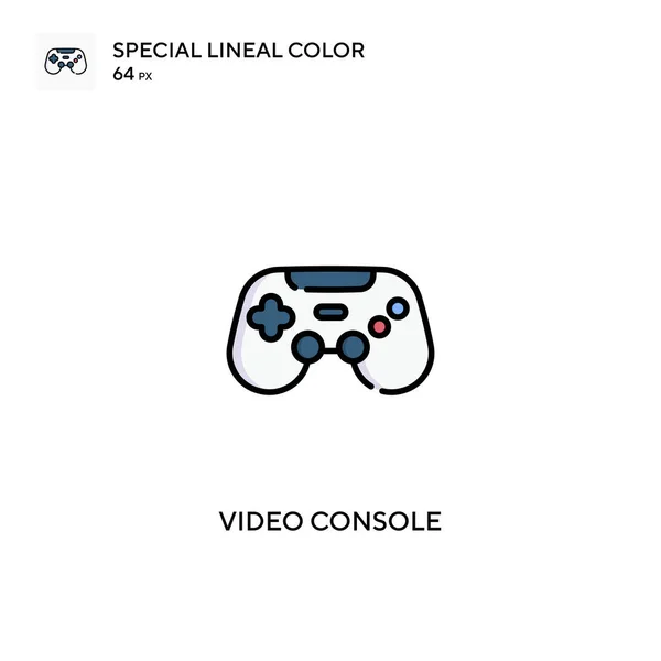 Console Vídeo Ícone Vetorial Cor Linear Especial Ícones Console Vídeo — Vetor de Stock