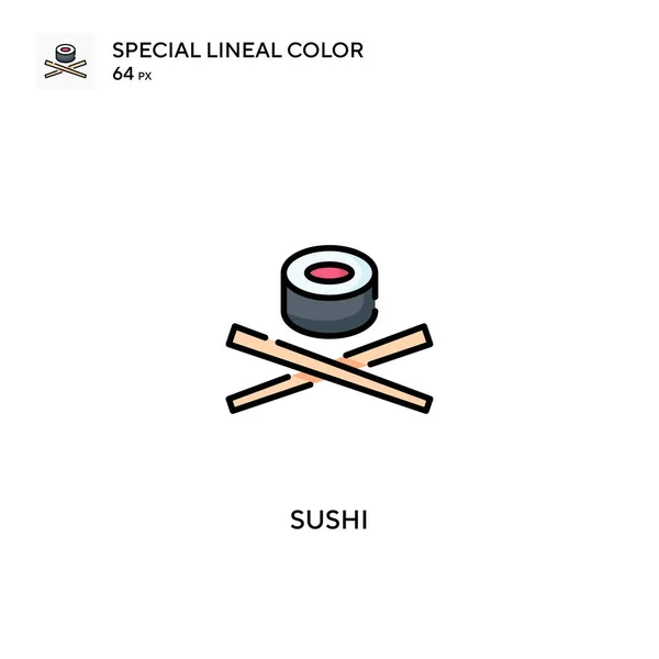 Sushi Specjalna Ikona Wektora Kolorów Liniowych Ikony Sushi Dla Twojego — Wektor stockowy