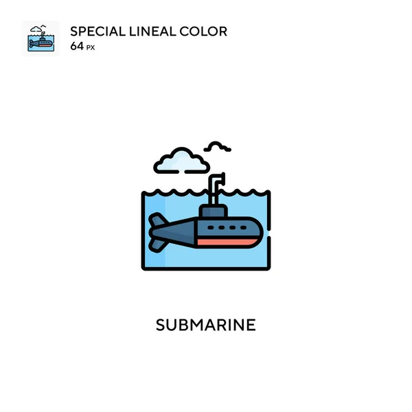 Sous Marin Spécial Lineal Icône Vectorielle Couleur Icônes Sous Marines — Image vectorielle