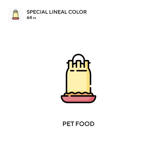 Aliments Pour Animaux Icône Vectorielle Couleur Linéaire Spéciale Icônes Nourriture — Image vectorielle