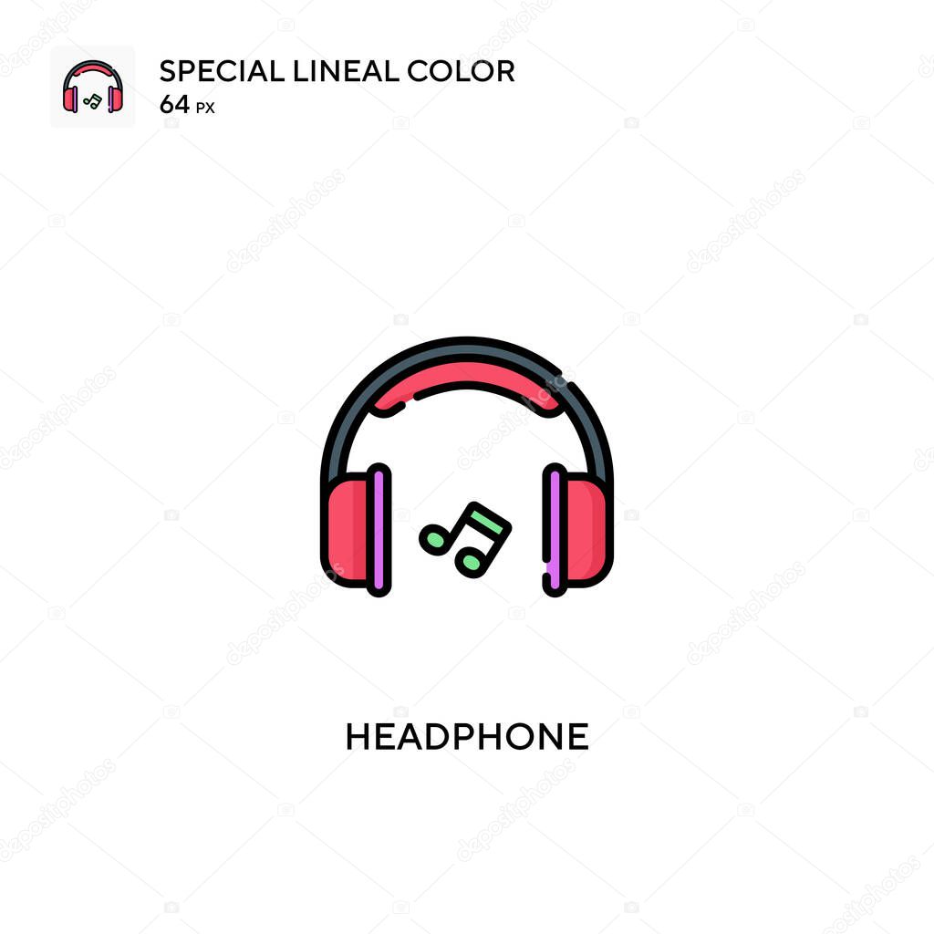 Headphone Special lineal color vector icon. Headphone icons for your business project