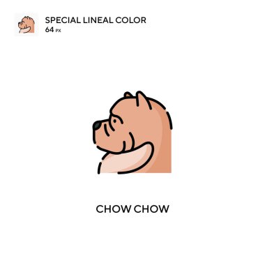 Chow chow özel doğrusal renk vektörü simgesi. İş projeniz için Chow chow simgeleri