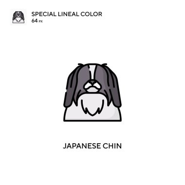 Japonca çene Özel doğrusal renk vektör simgesi. İş projeniz için Japonca çene simgeleri