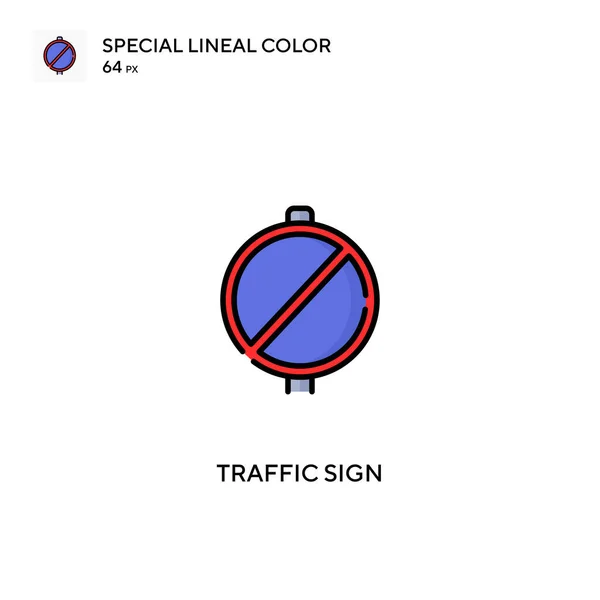 Señal Tráfico Icono Especial Vector Color Lineal Iconos Señales Tráfico — Archivo Imágenes Vectoriales