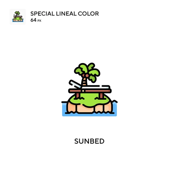 Sunbed Specjalna Ikona Wektora Kolorów Liniowych Ikony Leżaków Dla Twojego — Wektor stockowy