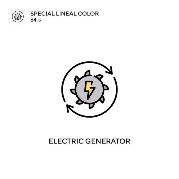 電気発生器特殊線型カラーベクトルアイコン あなたのビジネスプロジェクトのための発電機アイコン — ストックベクタ