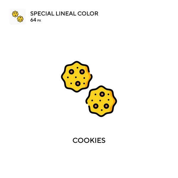 Cookies Icono Especial Vector Color Lineal Iconos Cookies Para Proyecto — Vector de stock