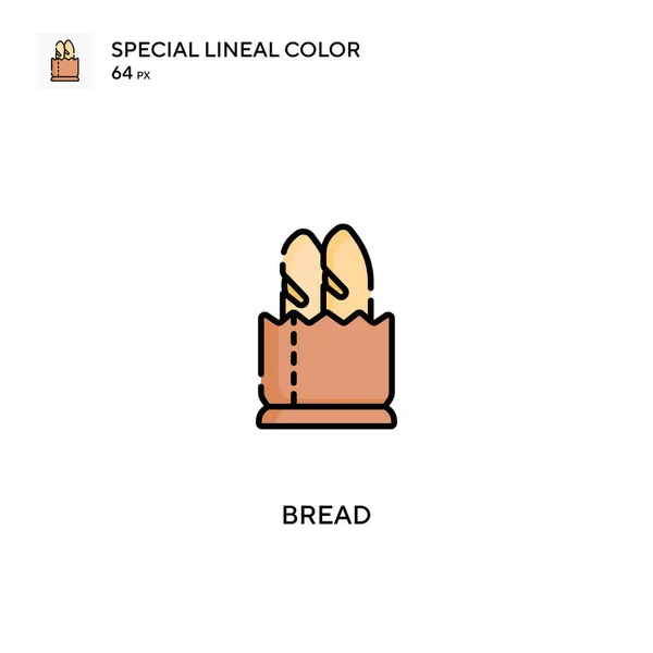 Хліб Особливий Лінійний Колір Вектор Значок Іконки Хліба Вашого Бізнес — стоковий вектор