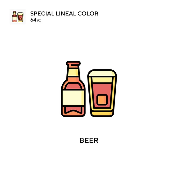 Cerveja Ícone Vetorial Cor Linear Especial Ícones Cerveja Para Seu — Vetor de Stock