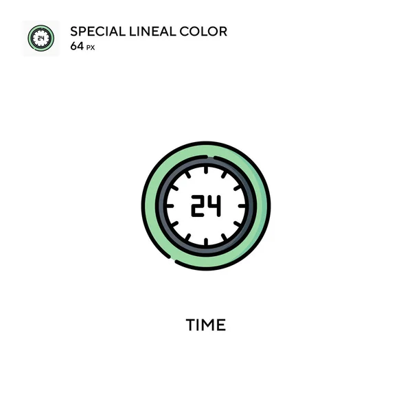 时间特殊线形彩色矢量图标 您的商业项目的时间图标 — 图库矢量图片
