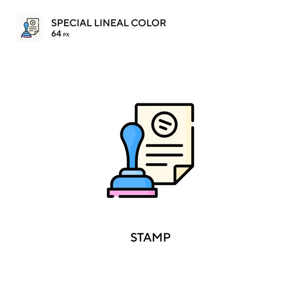 Stamp Special Lineal Color Vector Icon Stamp Icons Your Business — Stock Vector