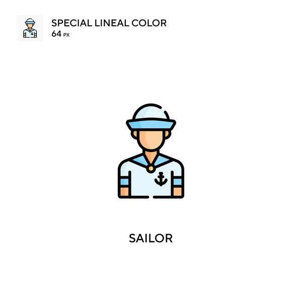 Sailor Ειδικό Εικονίδιο Διάνυσμα Χρώματος Lineal Ιστιοφόρα Εικονίδια Για Την — Διανυσματικό Αρχείο