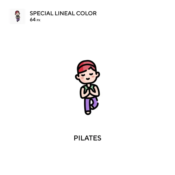 Пилатес Специальный Линейный Вектор Цвета Значок Пилатес Иконки Вашего Бизнес — стоковый вектор