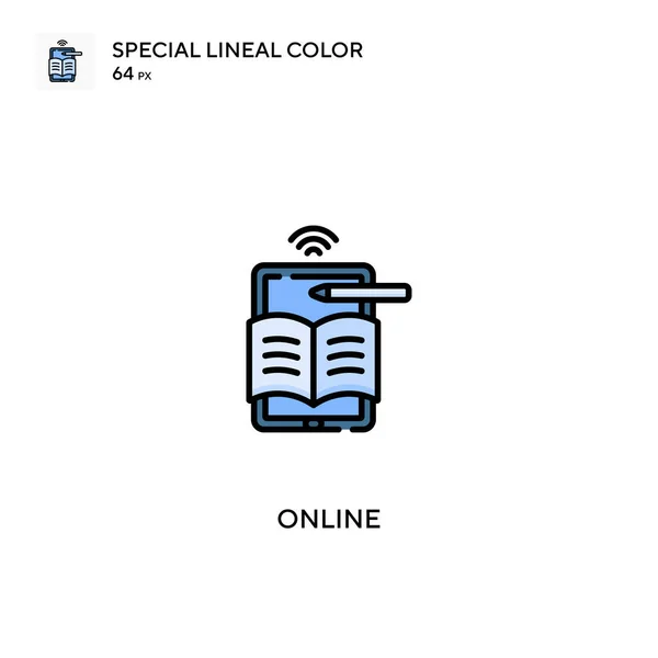 Online Specjalna Ikona Wektora Kolorów Liniowych Ikony Online Dla Twojego — Wektor stockowy