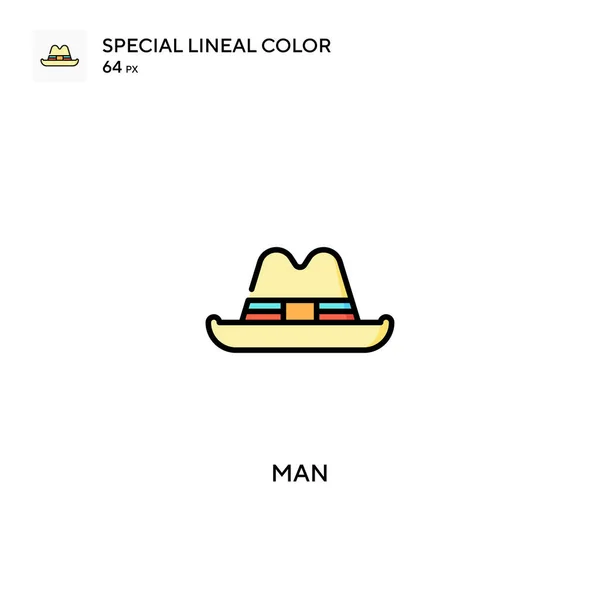 Man Special Lineal Color Vector Icon Ikony Man Pro Váš — Stockový vektor