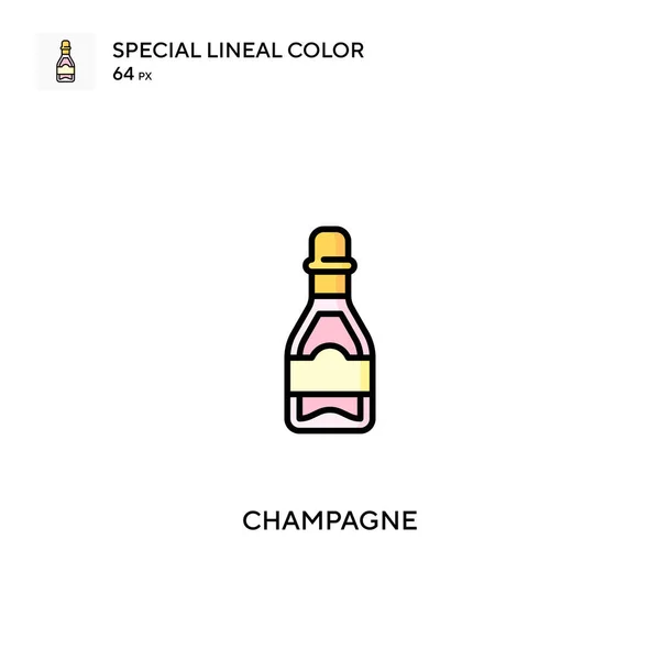 Champagne Speciale Lijnkleur Vector Icoon Champagne Iconen Voor Business Project — Stockvector