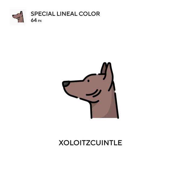 Xoloitzcuintle Speciale Icona Vettoriale Colore Lineare Icone Xoloitzcuintle Tuo Progetto — Vettoriale Stock