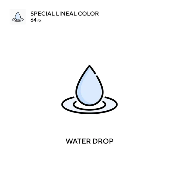 Water Drop Special Lineal Color Vector Icon Water Drop Icons — Stock Vector