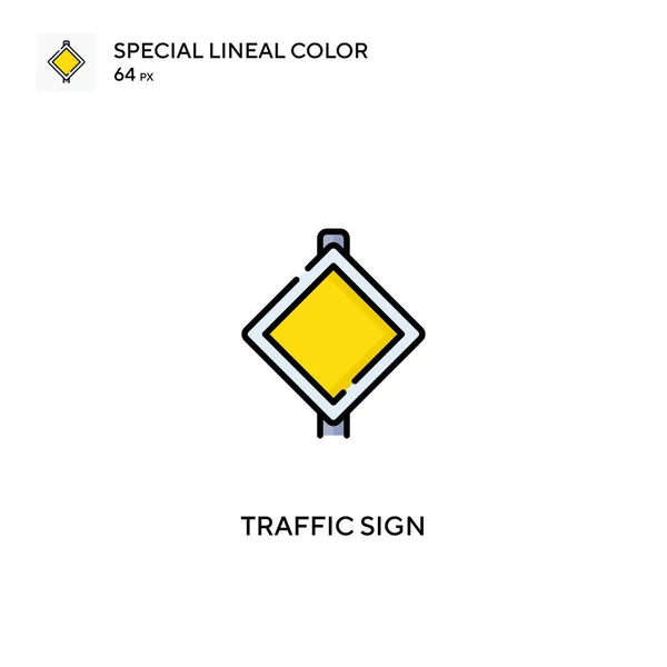 Σήμα Κυκλοφορίας Ειδικό Γραμμικό Χρώμα Διανυσματικό Εικονίδιο Εικονίδια Πινακίδας Κυκλοφορίας — Διανυσματικό Αρχείο
