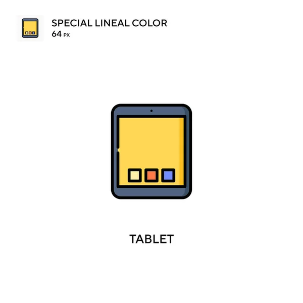 Tableta Icono Especial Vector Color Lineal Iconos Tableta Para Proyecto — Vector de stock