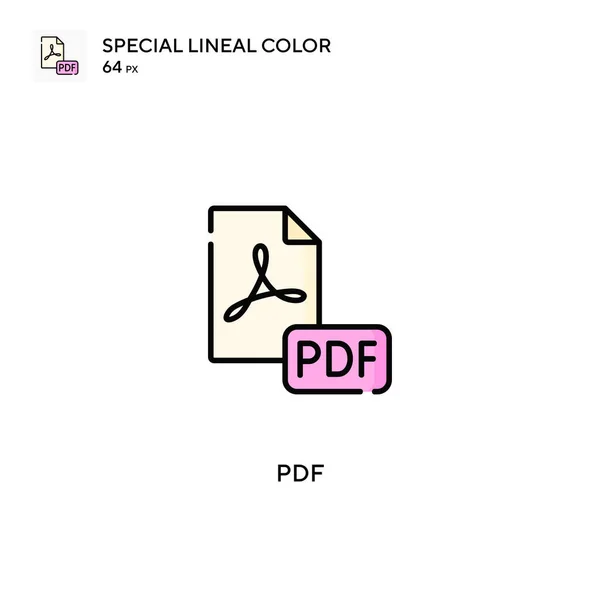 Pdf Icono Especial Vector Color Lineal Iconos Pdf Para Proyecto — Archivo Imágenes Vectoriales