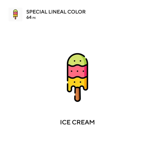 冰淇淋特殊线形彩色矢量图标 冰淇淋图标为您的商业项目 — 图库矢量图片