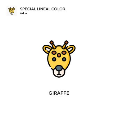 Zürafa özel doğrusal renk vektör simgesi. İş projeniz için zürafa simgeleri