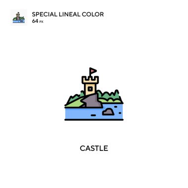 Castle Special Lineal renk vektör simgesi. İş projeniz için kale simgeleri