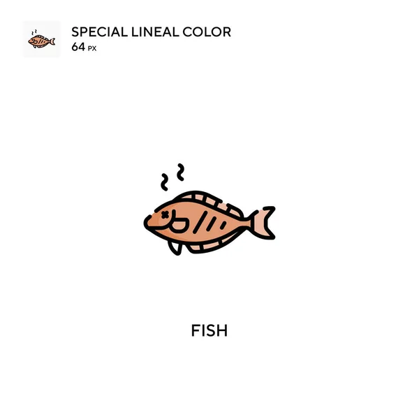 魚特殊線色ベクトルアイコン ビジネスプロジェクトの魚アイコン — ストックベクタ