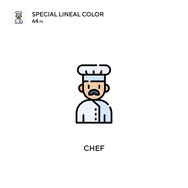 Chef Ícone Vetorial Cor Linear Especial Ícones Chef Para Seu — Vetor de Stock