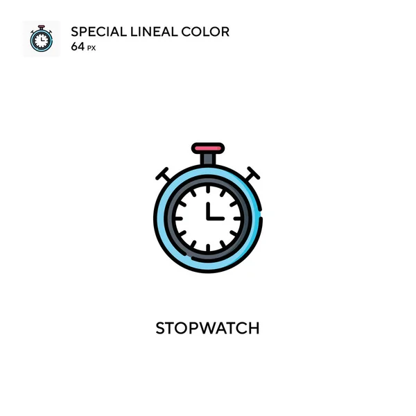 Stopwatch Ícone Vetorial Cor Linear Especial Ícones Cronômetro Para Seu —  Vetores de Stock