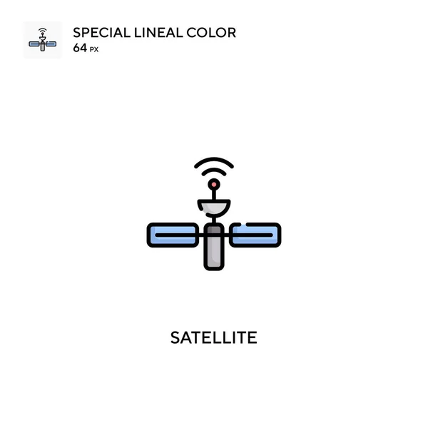 Satelitní Speciální Lineární Barevný Vektor Ikony Satelitní Ikony Pro Váš — Stockový vektor